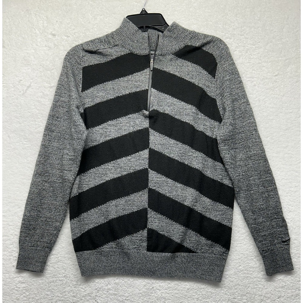 Nike Womens Size M Gray Long Sleeve 1/2 Zip Wool Blend Sweater (L8)